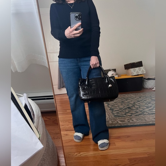 FURLA Croco Embossed Leather Handbag - Picture 9 of 10